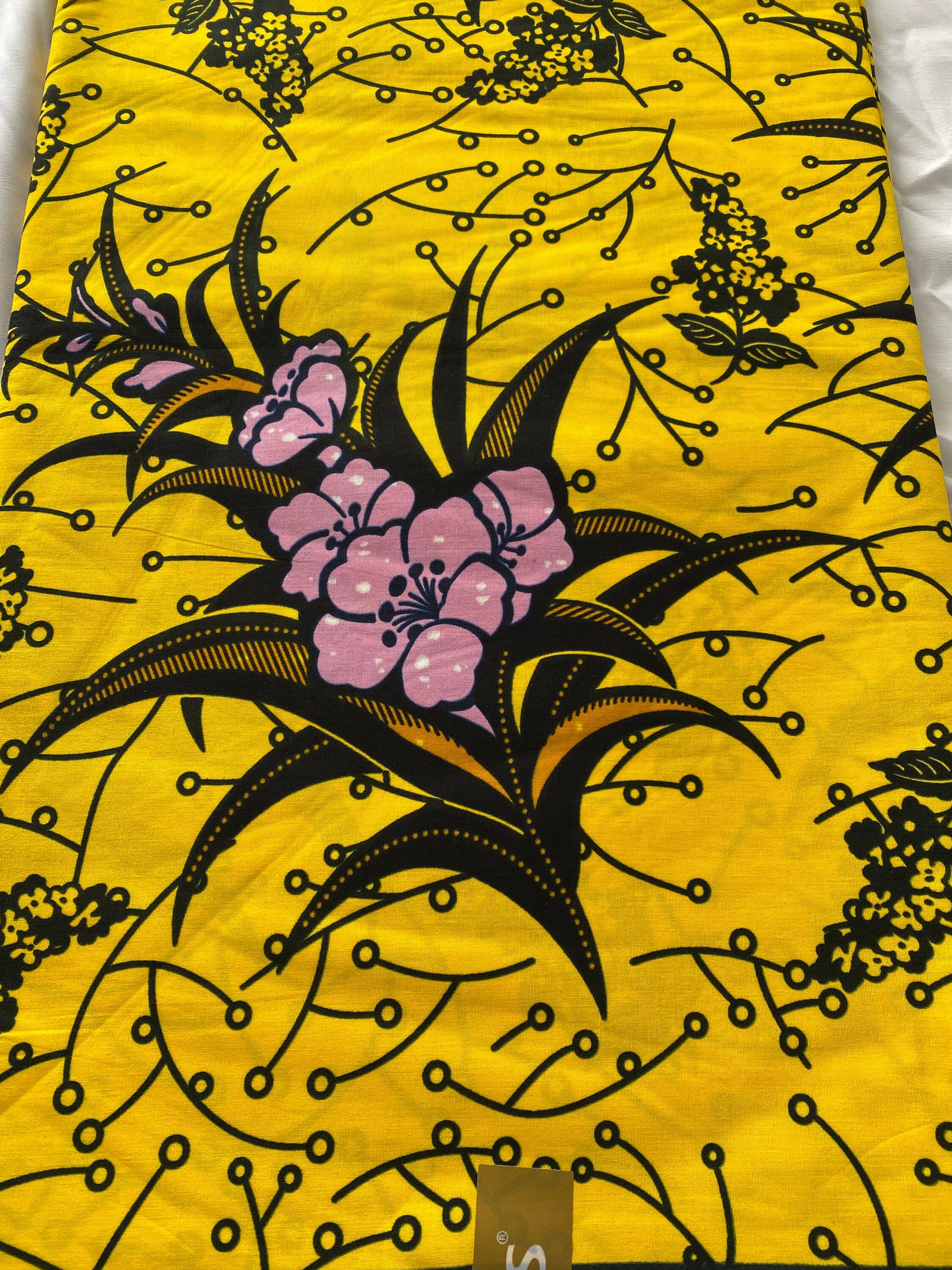 Bold Ankara African Print Fabric: 6 Yards 100% Cotton Wax Print