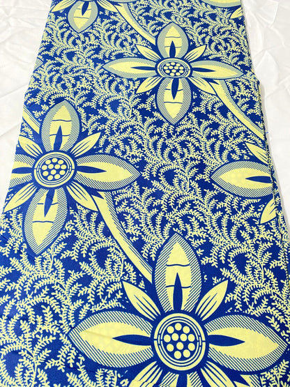 Polycotton African Fabric 6 Yards Soft Ankara Wax Print Material