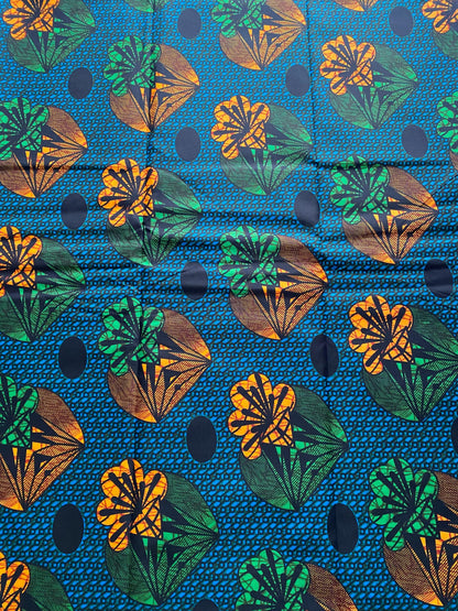 Polycotton African Fabric 6 Yards Soft Ankara Wax Print Material