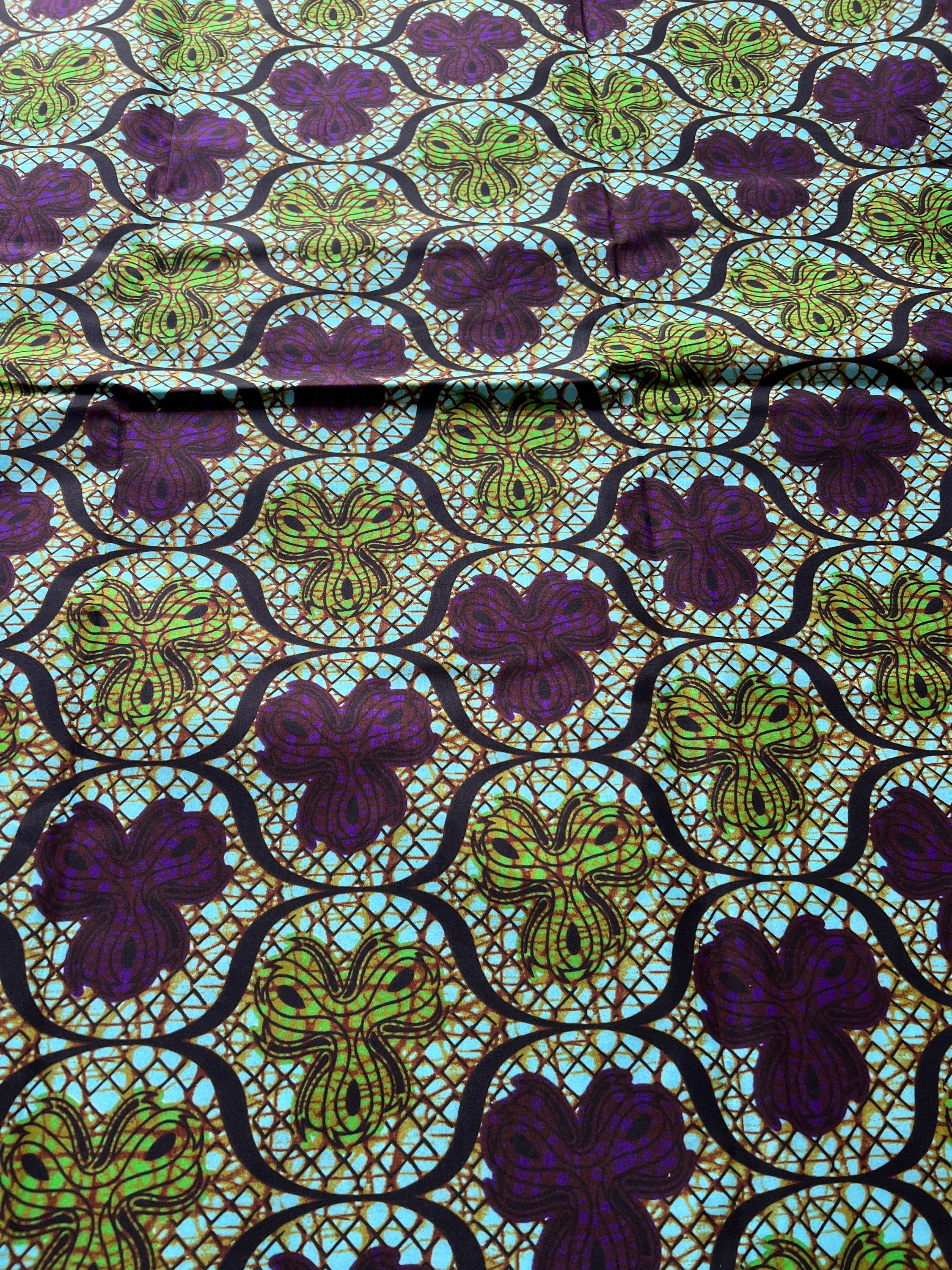 Polycotton African Fabric 6 Yards Soft Ankara Wax Print Material