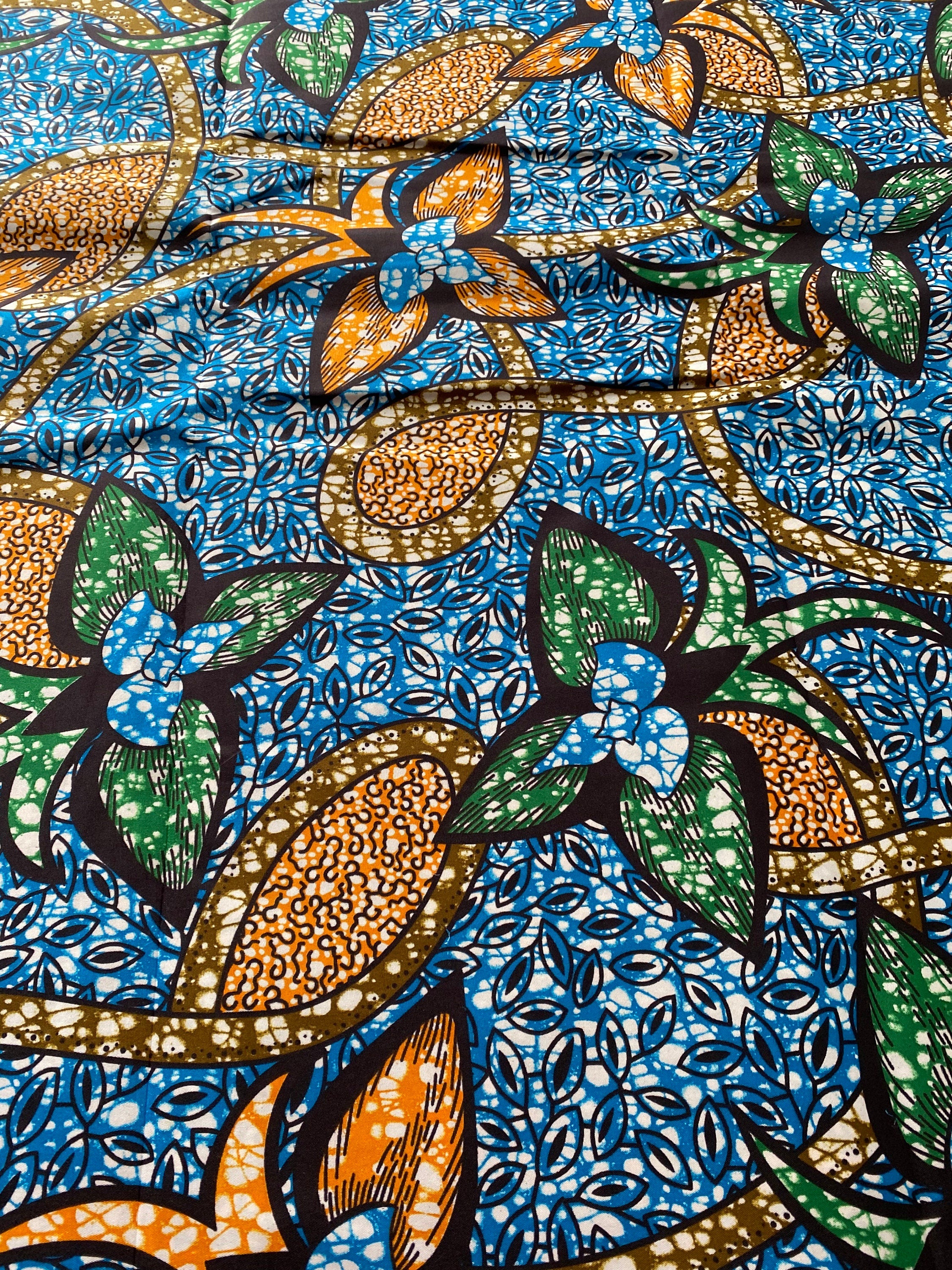 Polycotton African Fabric 6 Yards Soft Ankara Wax Print Material