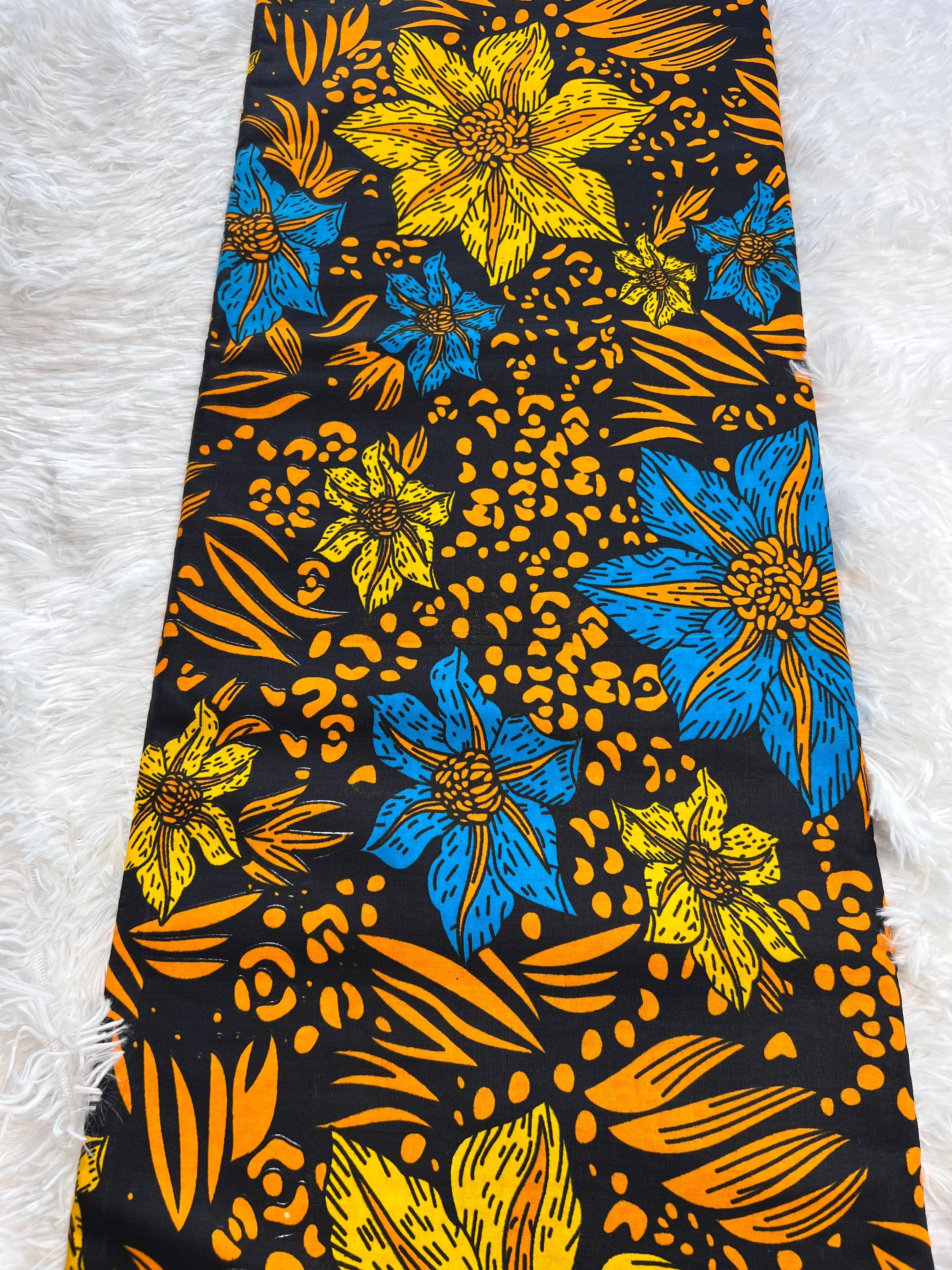 Bold Ankara African Print Fabric: 6 Yards 100% Cotton Wax Print