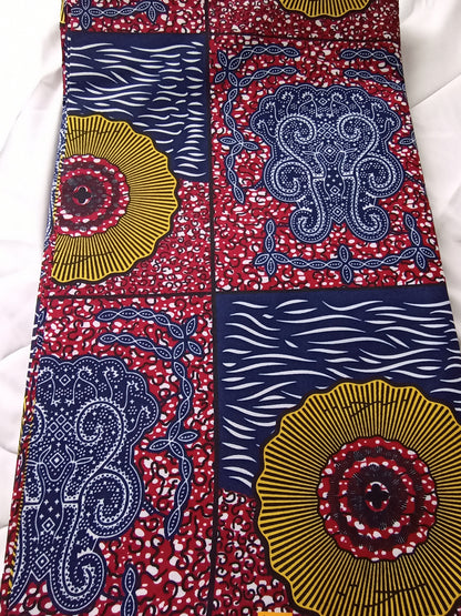 Polycotton African Fabric 6 Yards Soft Ankara Wax Print Material