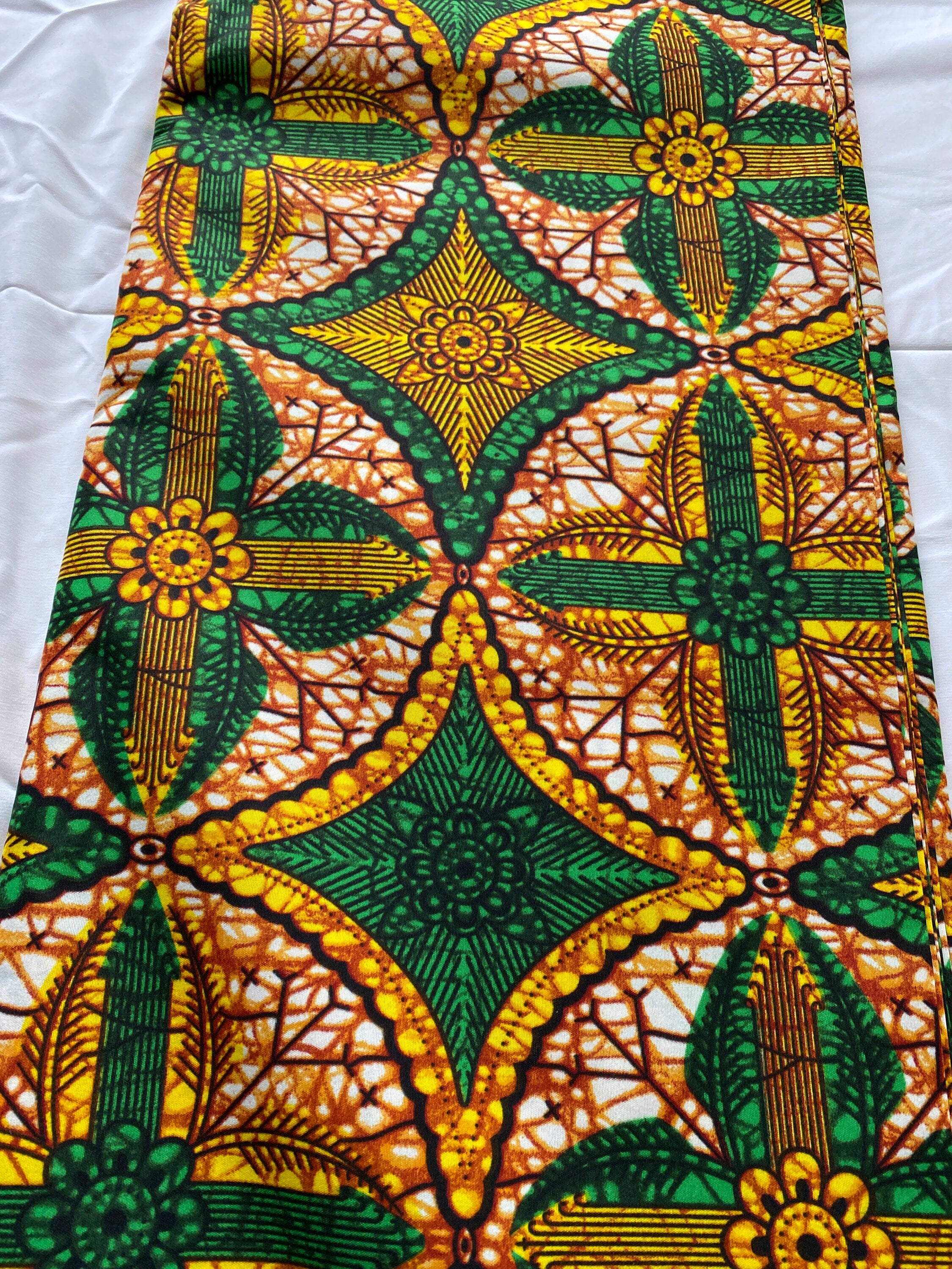 Polycotton African Fabric 6 Yards Soft Ankara Wax Print Material