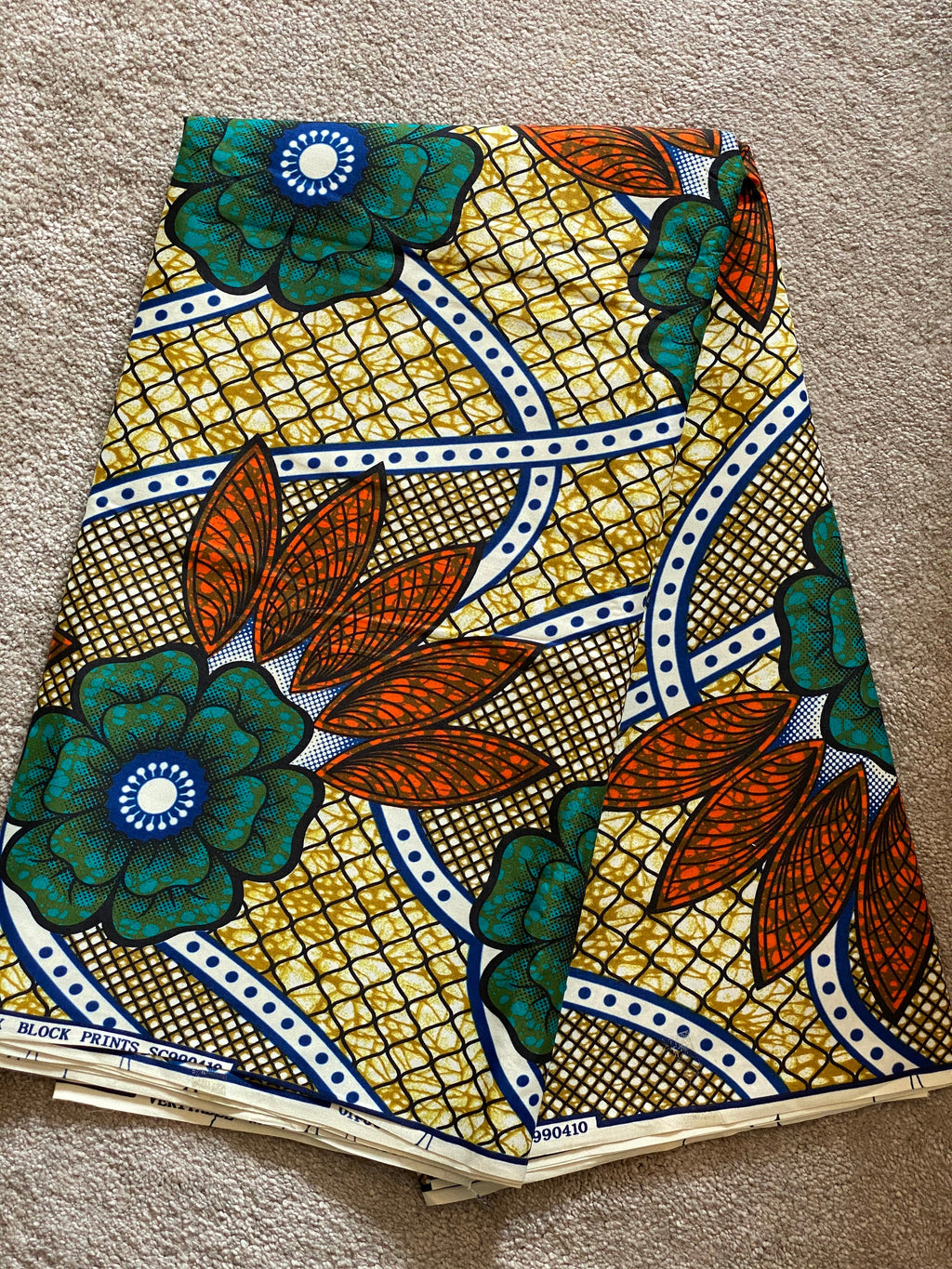 Floral Ankara Fabric: Soft Polycotton African Print, 6 Yards