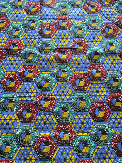 Polycotton African Fabric 6 Yards Soft Ankara Wax Print Material