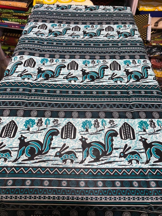 Mud Print Fabric 6 Yards African Tribal Wax Print Cloth 