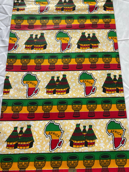 Mud Print Fabric 6 Yards African Tribal Wax Print Cloth 