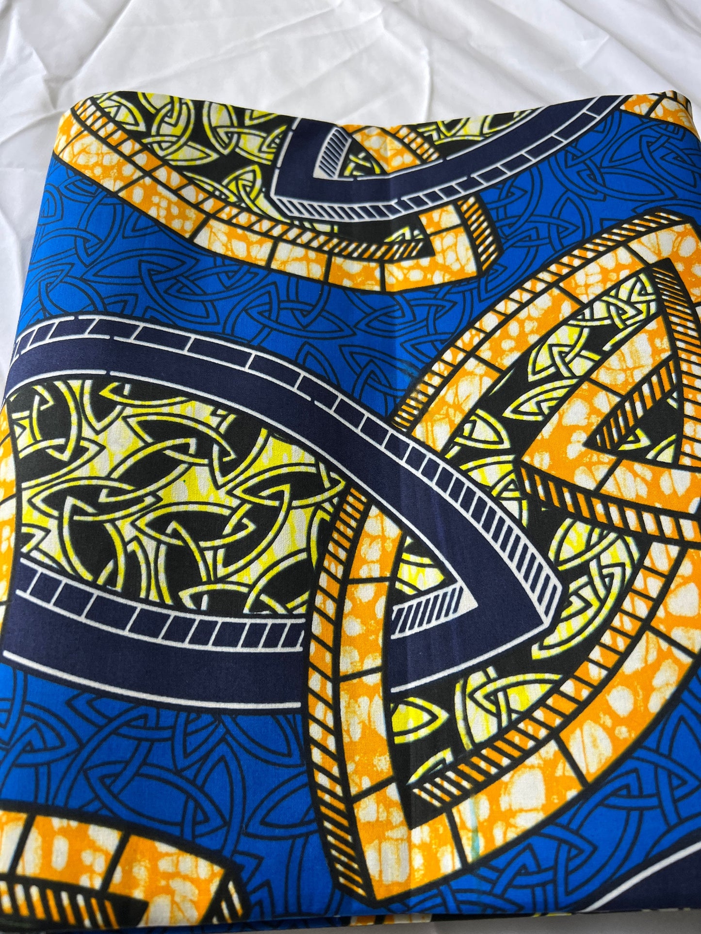African Ankara Wax Print Fabric, 100% Cotton, 6 Yards