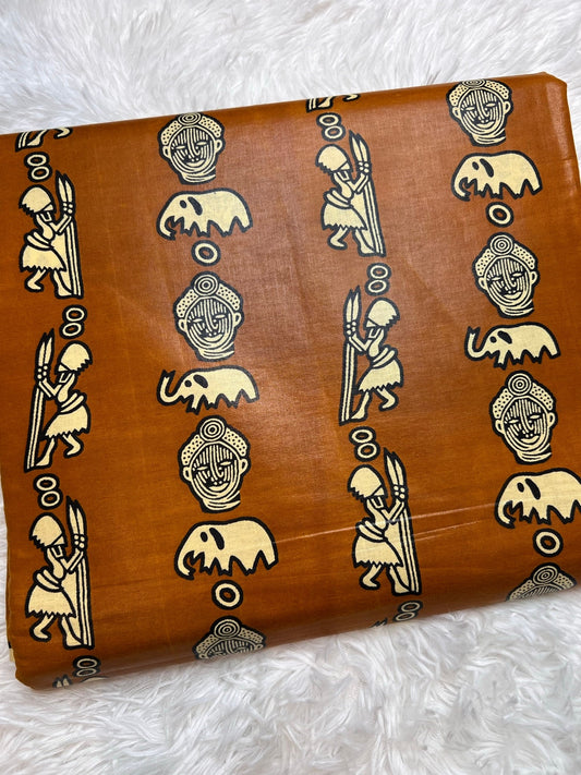 Mud Print Fabric 6 Yards African Tribal Wax Print Cloth 