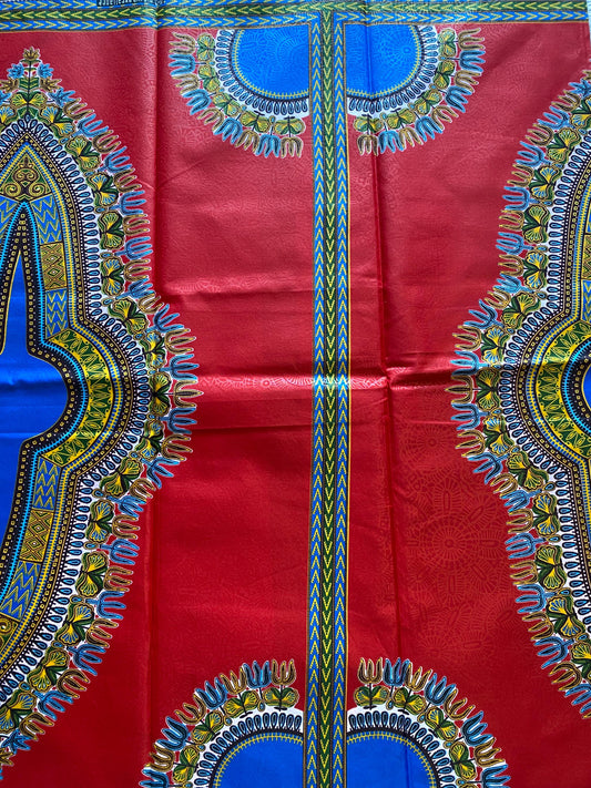 Dashiki African Wax Print: Angelina Cotton Fabric, 6 Yards