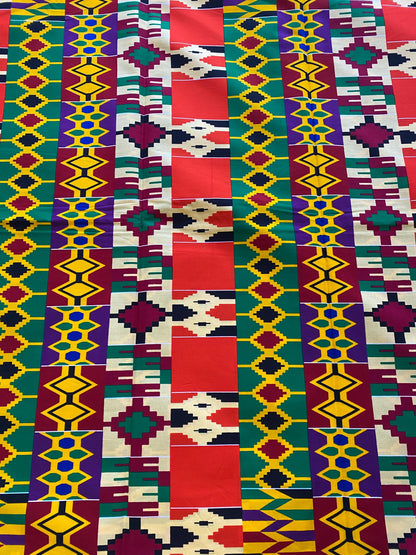Kente Fabric 6 Yards African Kente Cloth 