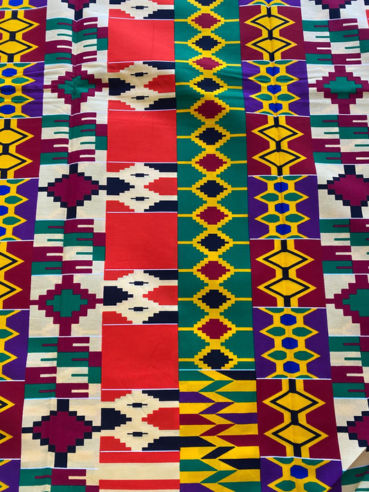 Kente Fabric 6 Yards African Kente Cloth 