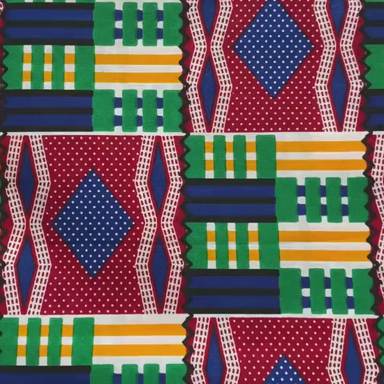 6yards Kente Genuine 100% cotton fabric  African wax